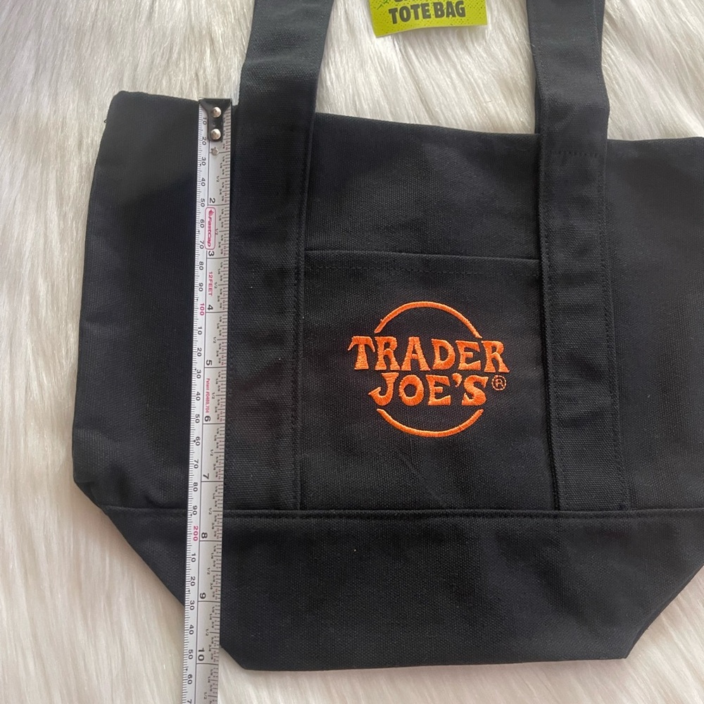 Trader Joe's Mini Halloween Black  Canvas Tote Bag New - Picture 5 of 6